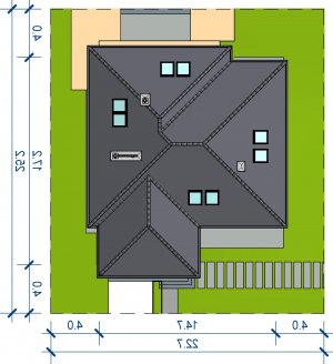 Usytuowanie budynku Domidea 2d w wersji lustrzanej