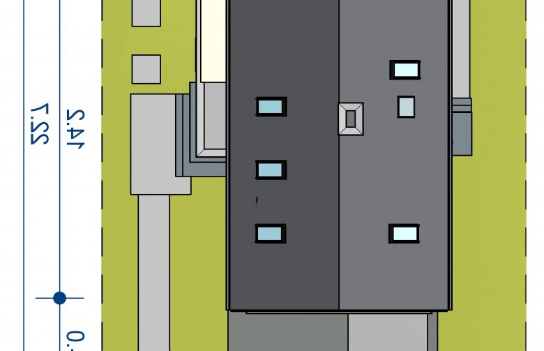 Projekt domu wielorodzinnego Domidea 50 d40 w2 - Usytuowanie - wersja lustrzana