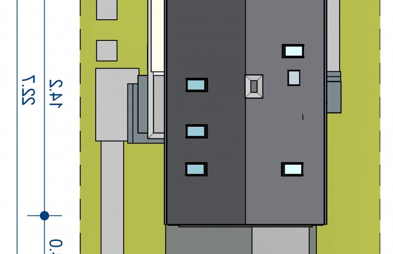 Projekt domu wielorodzinnego Domidea 50 d40 w4 - Usytuowanie - wersja lustrzana