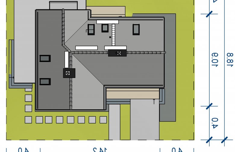 Projekt domu wielorodzinnego Domidea 53 w2 - Usytuowanie - wersja lustrzana