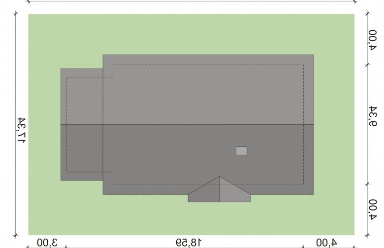 Projekt domu parterowego Rodan - Usytuowanie - wersja lustrzana