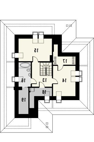 Rzut projektu VERONA 3 - wersja lustrzana