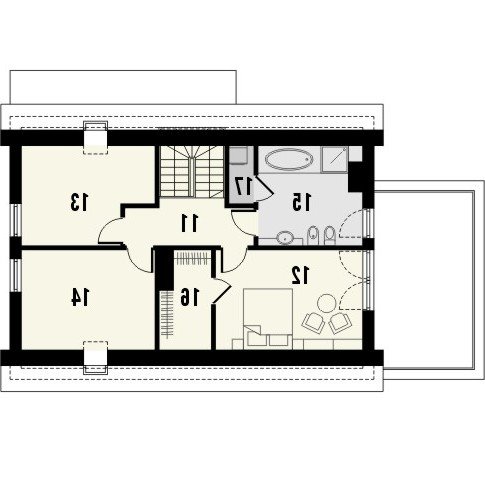 Rzut projektu ASTORIA - wersja lustrzana