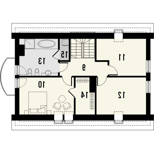 Rzut projektu CEKIN - wersja lustrzana