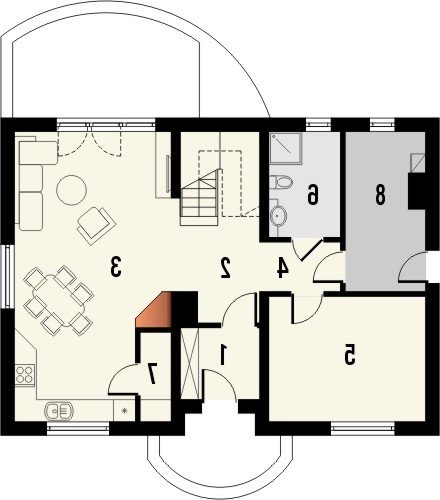 Rzut projektu CEKIN 2 - wersja lustrzana