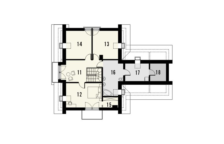 Projekt domu jednorodzinnego ROZALIN 2 2G - 