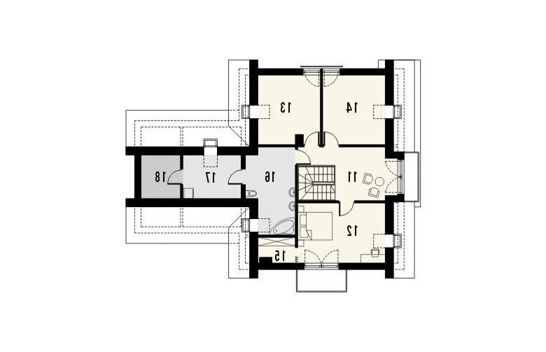 Projekt domu jednorodzinnego ROZALIN 2 2G - 