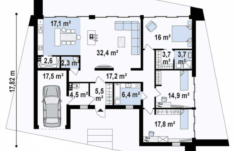 Projekt domu parterowego Zx71 - 