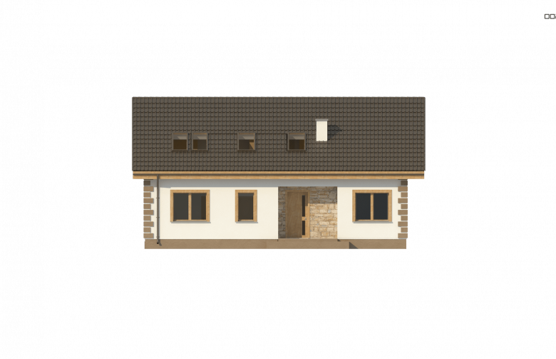 Projekt domu z poddaszem Z343 - elewacja 2