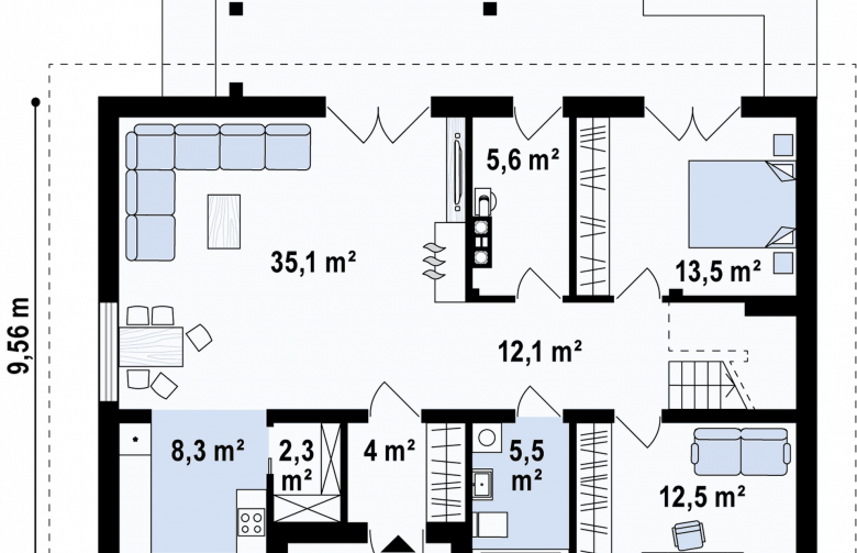 Projekt domu z poddaszem Z343 - 