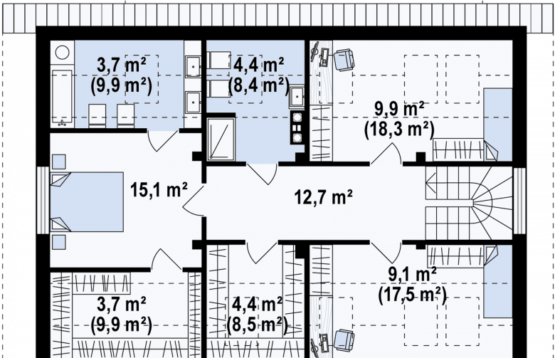 Projekt domu z poddaszem Z343 - 