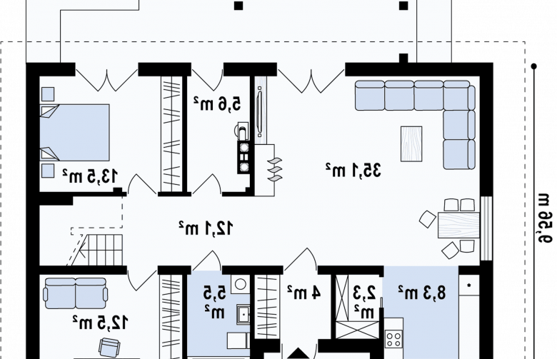 Projekt domu z poddaszem Z343 - 