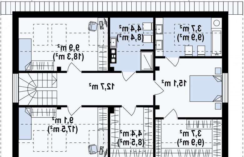 Projekt domu z poddaszem Z343 - 