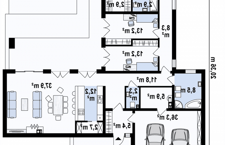 Projekt domu parterowego Zx133 - 