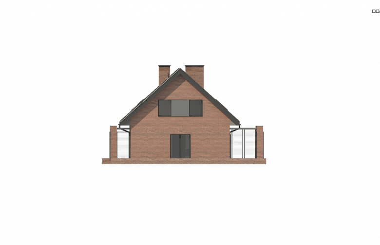 Projekt domu dwurodzinnego Z351 - elewacja 4