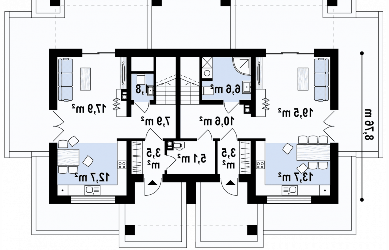 Projekt domu dwurodzinnego Z351 - 