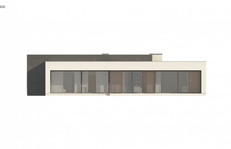 Projekt domu parterowego Zx72 - elewacja 3