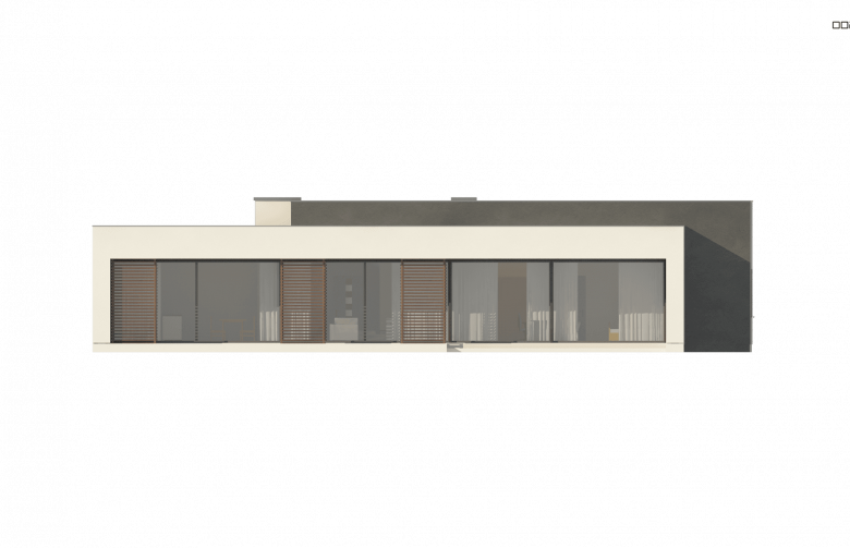 Projekt domu parterowego Zx72 - elewacja 3