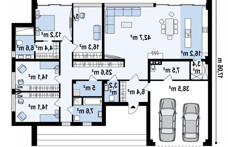 Projekt domu parterowego Zx72 - 