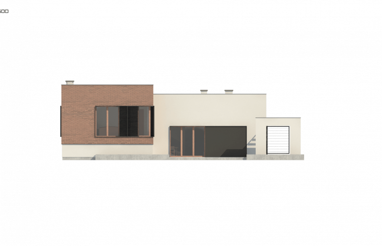Projekt domu nowoczesnego Zx132 - elewacja 3