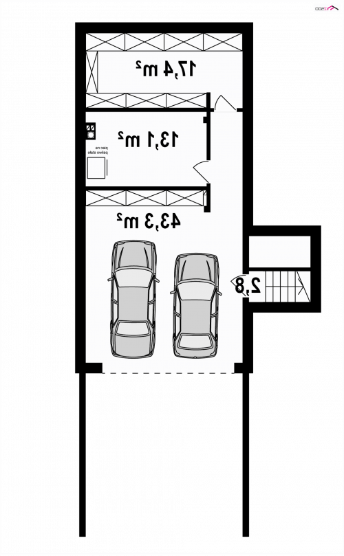 RZUT PARTERU Zx132 - wersja lustrzana