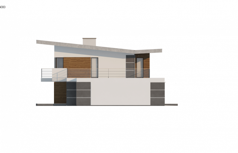 Projekt domu piętrowego Zx22 - elewacja 2