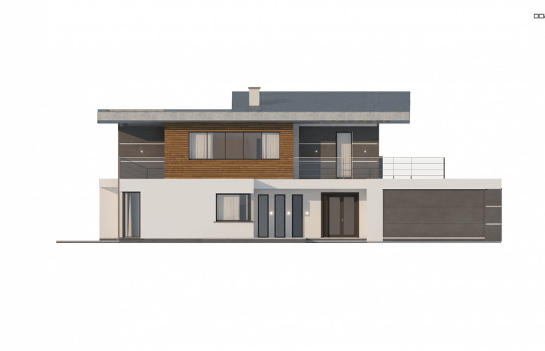 Projekt domu piętrowego Zx22 - elewacja 3