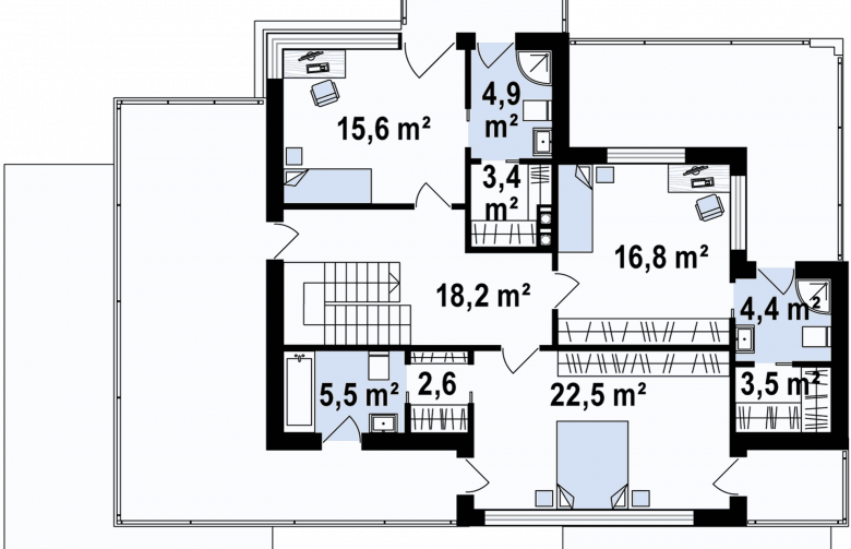 Projekt domu piętrowego Zx22 - 