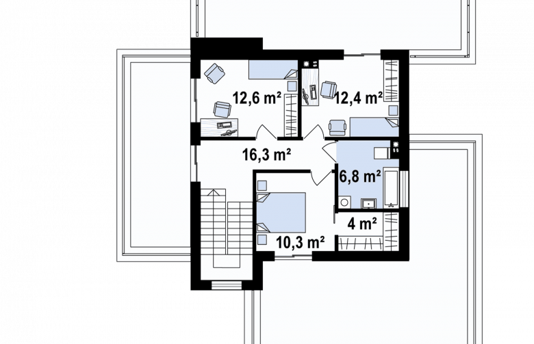 Projekt domu piętrowego Zx74 - 