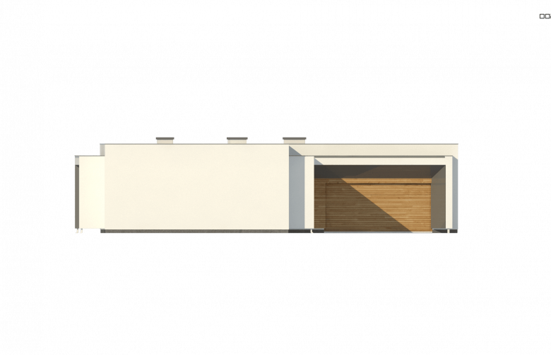 Projekt domu parterowego Zx135 - elewacja 4