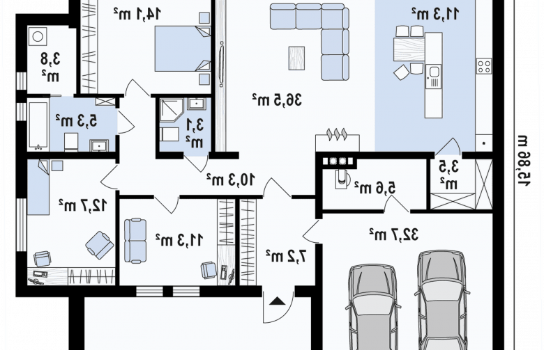 Projekt domu parterowego Zx72 minus - 