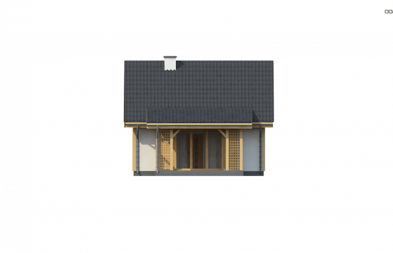 Projekt domu letniskowego Z352 - elewacja 4