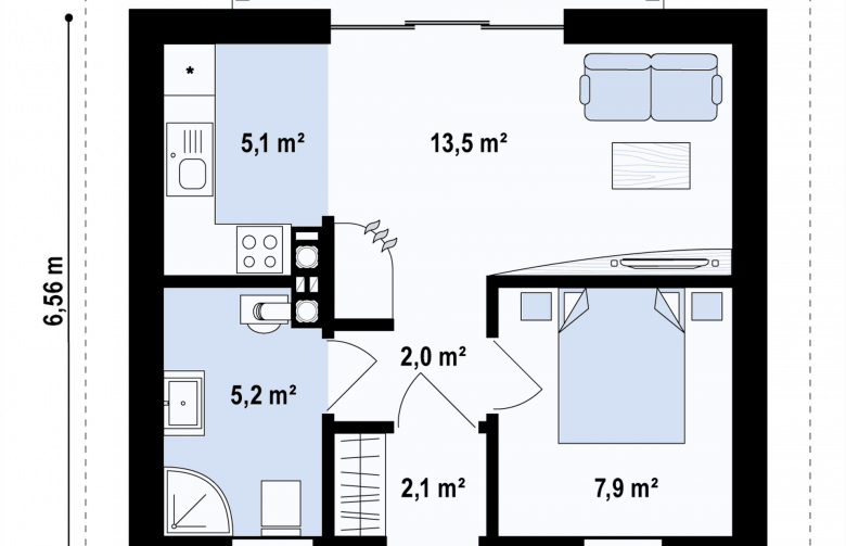 Projekt domu letniskowego Z352 - 