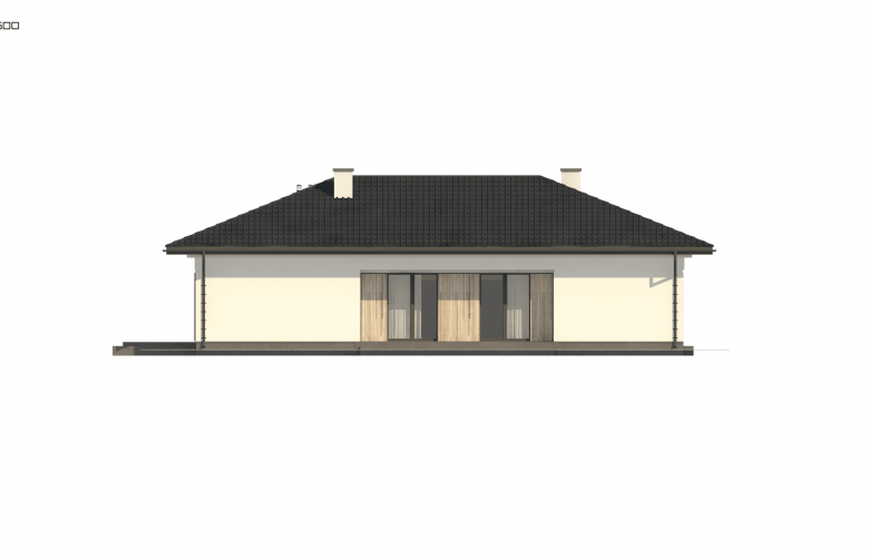 Projekt domu parterowego Z354 - elewacja 1