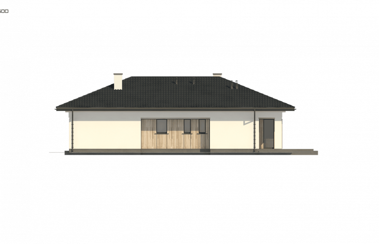 Projekt domu parterowego Z354 - elewacja 4