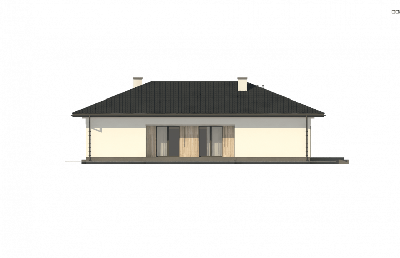 Projekt domu parterowego Z354 - elewacja 1