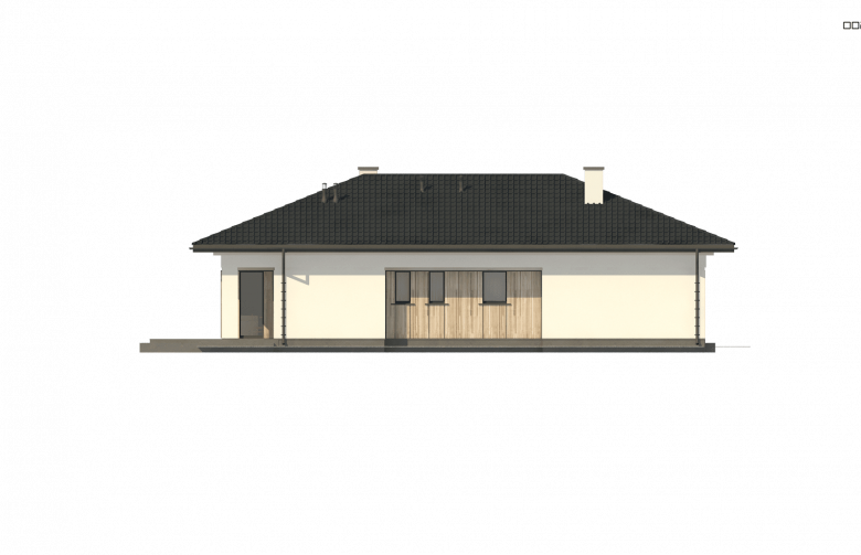 Projekt domu parterowego Z354 - elewacja 4