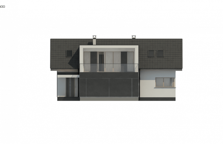 Projekt domu dwurodzinnego Z360 - elewacja 1