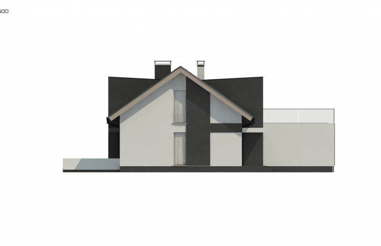 Projekt domu dwurodzinnego Z360 - elewacja 2