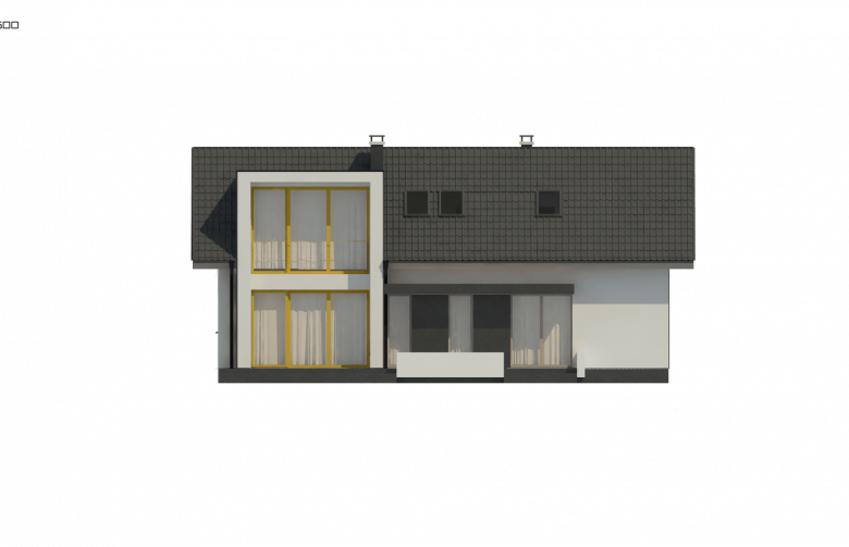 Projekt domu dwurodzinnego Z360 - elewacja 4