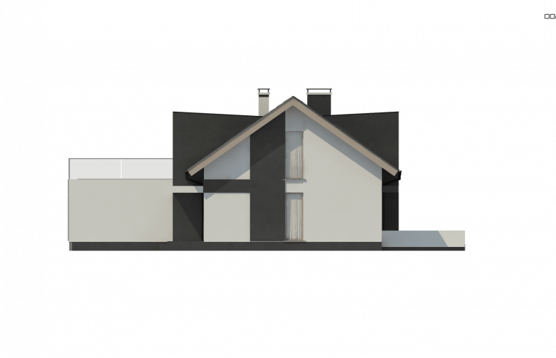 Projekt domu dwurodzinnego Z360 - elewacja 2