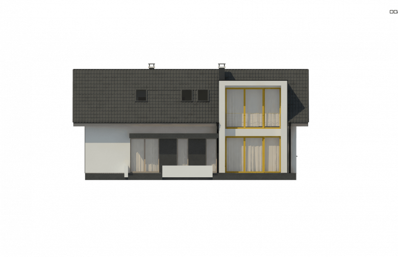 Projekt domu dwurodzinnego Z360 - elewacja 4
