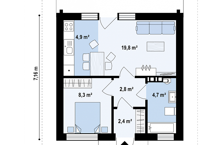 Projekt domu letniskowego Z-361 - 