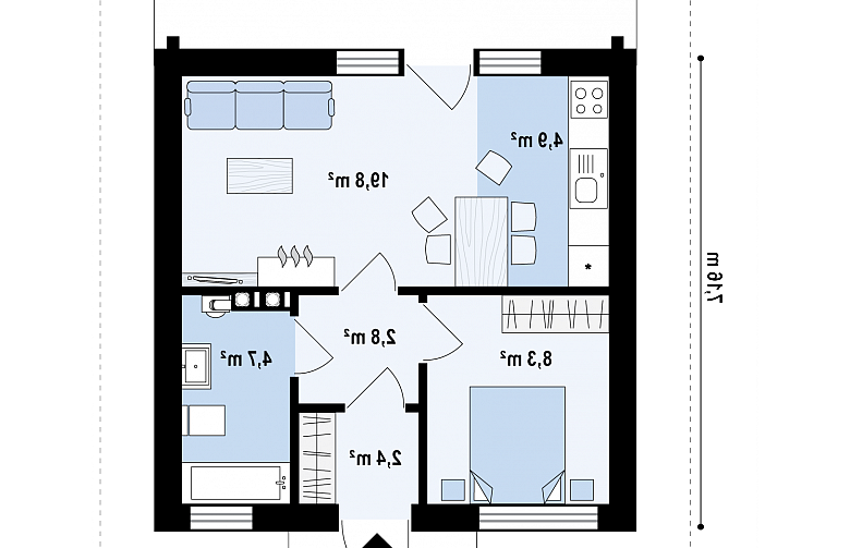 Projekt domu letniskowego Z-361 - 