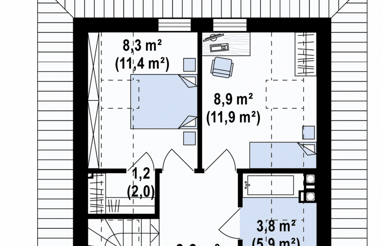 Projekt domu letniskowego Z362 - 