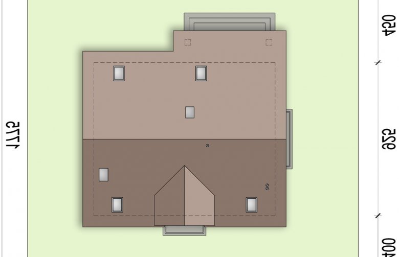 Projekt domu jednorodzinnego Bakalia - Usytuowanie - wersja lustrzana
