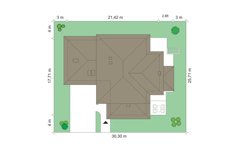 Projekt domu szkieletowego Dom z widokiem 4 (588) - Usytuowanie