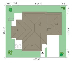 Usytuowanie budynku Dom z widokiem 4 (588) w wersji lustrzanej