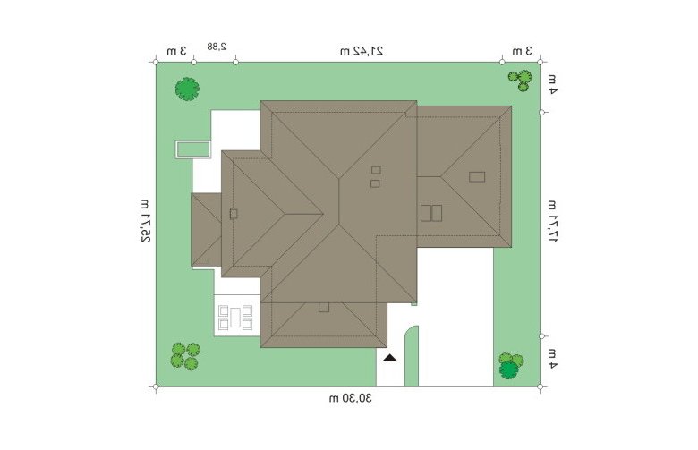 Projekt domu szkieletowego Dom z widokiem 4 (588) - Usytuowanie - wersja lustrzana