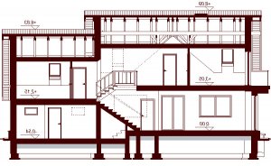 Przekrój projektu Karmelita Gold 2M w wersji lustrzanej